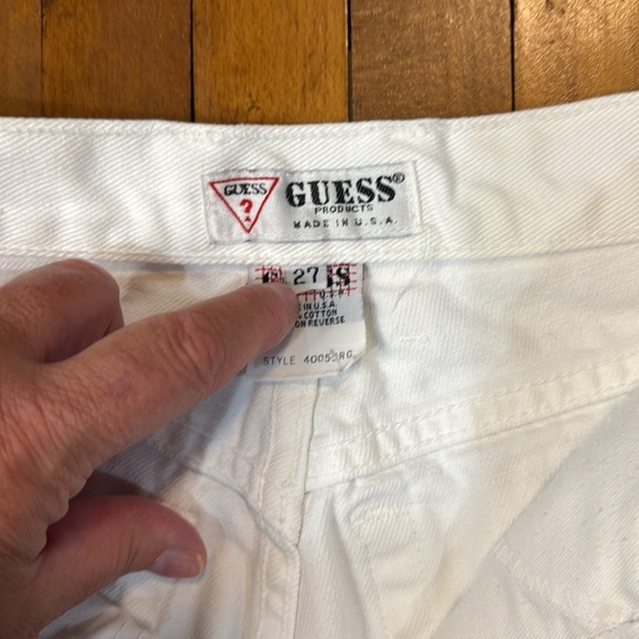 Guess White Cutoff Jean Shorts 26x3.5" Size 27 - Picture 4 of 6